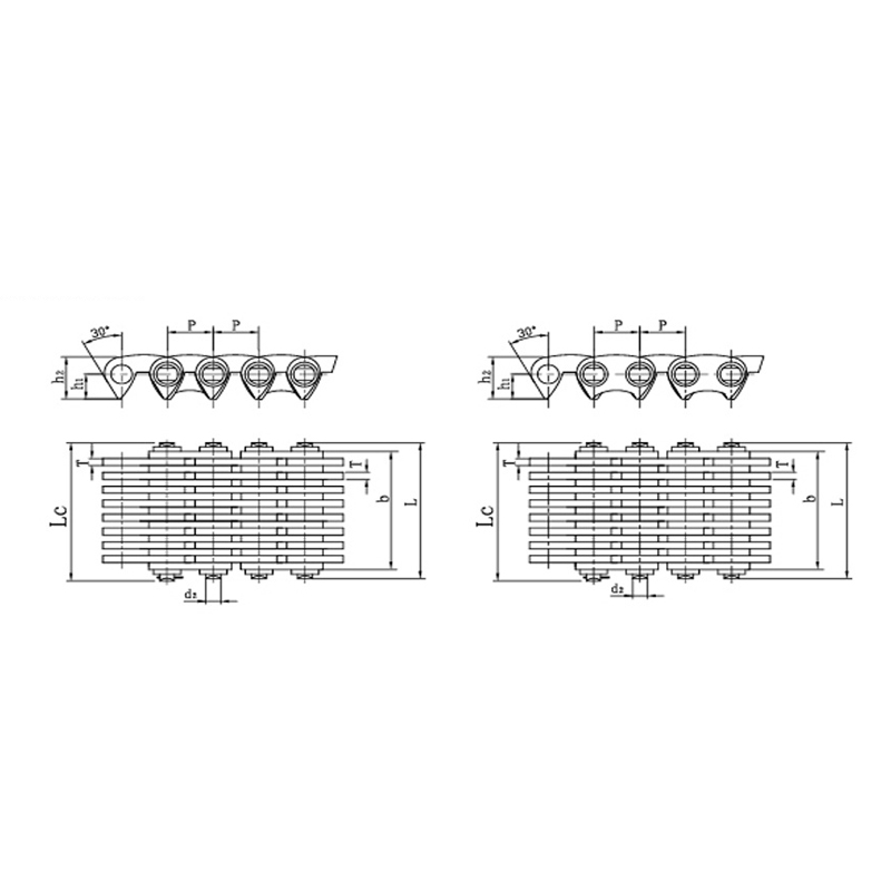 Cadenas silenciosas de contacto de flanco