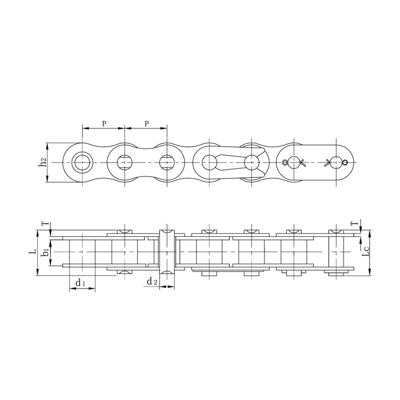 Cadenas de rodillos tipo serie de servicio pesado