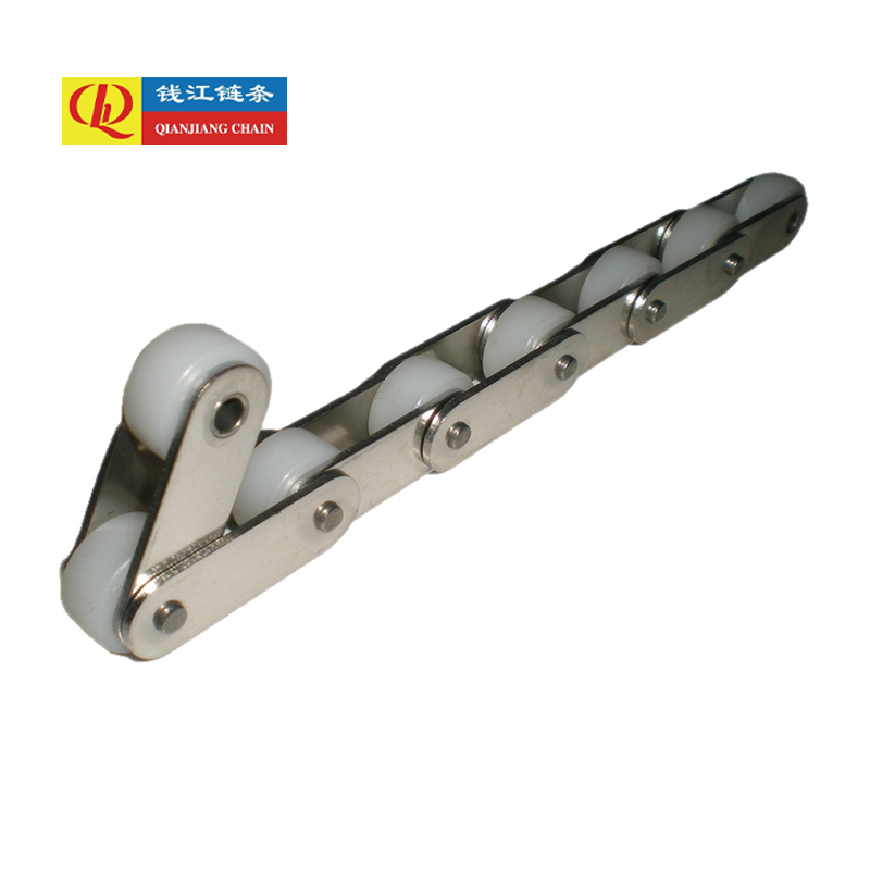 Cadenas transportadoras de acero inoxidable de doble paso.