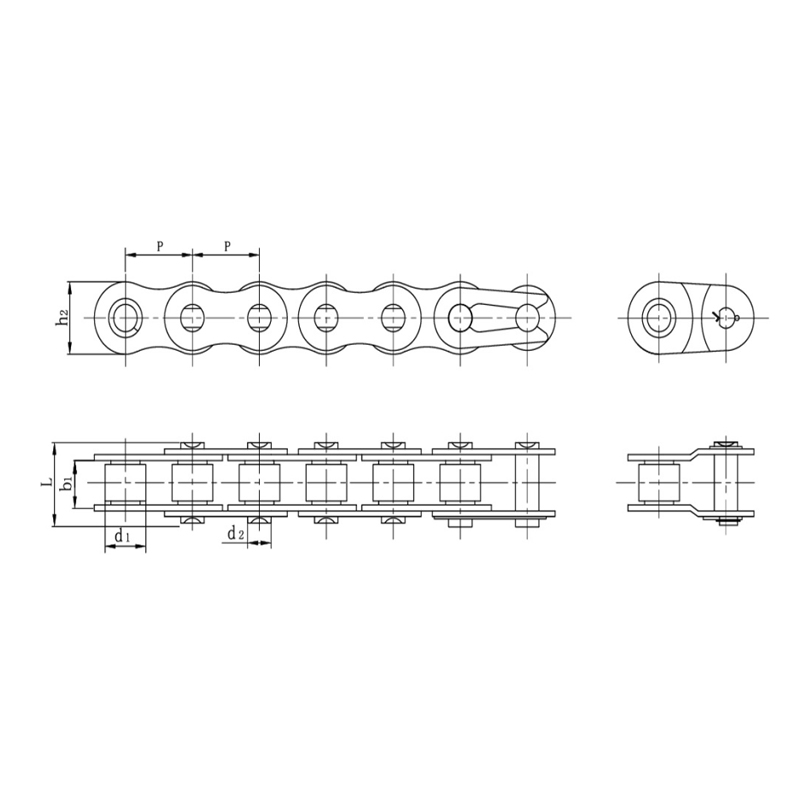 Cadenas de rodillos de precisión de paso corto de acero inoxidable