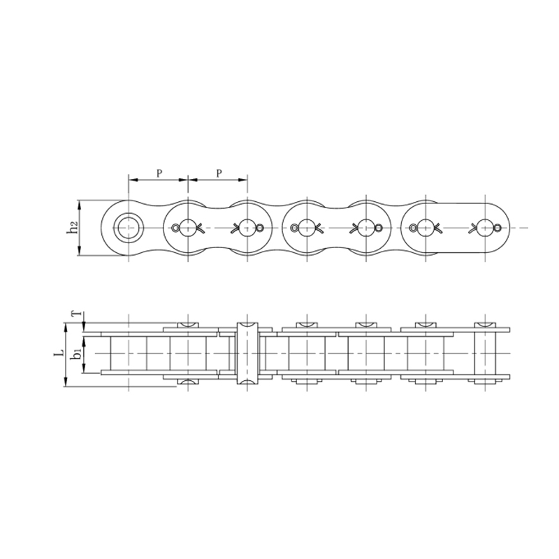 Cadenas de rodillos de precisión de paso corto tipo chaveta (serie A)