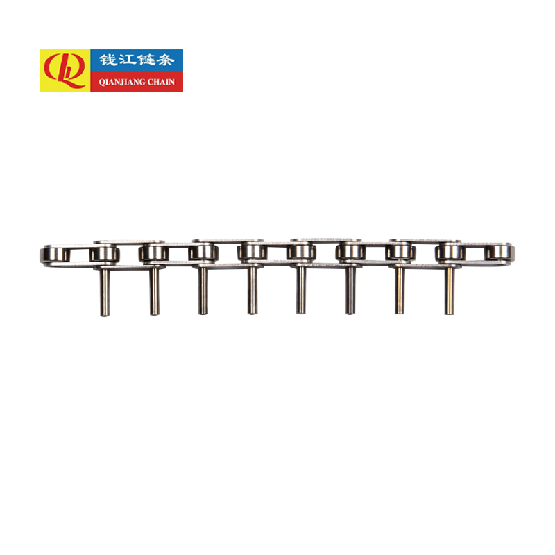 Cadenas transportadoras de acero inoxidable de doble paso con pasadores extendidos