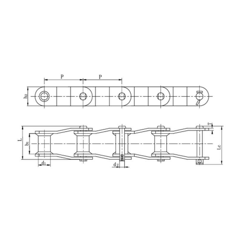 Cadenas de molino de eslabones acodados tipo acero soldado